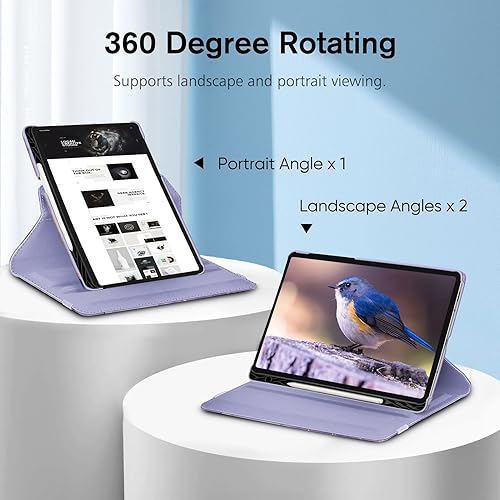Vista 43 de Fintie Funda giratoria para Samsung Galaxy Tab S10 Lite/S10 FE/ S9 FE 5G 10.9 pulgadas/Tab S9 11 pulgadas con soporte para bolígrafo S, cubierta