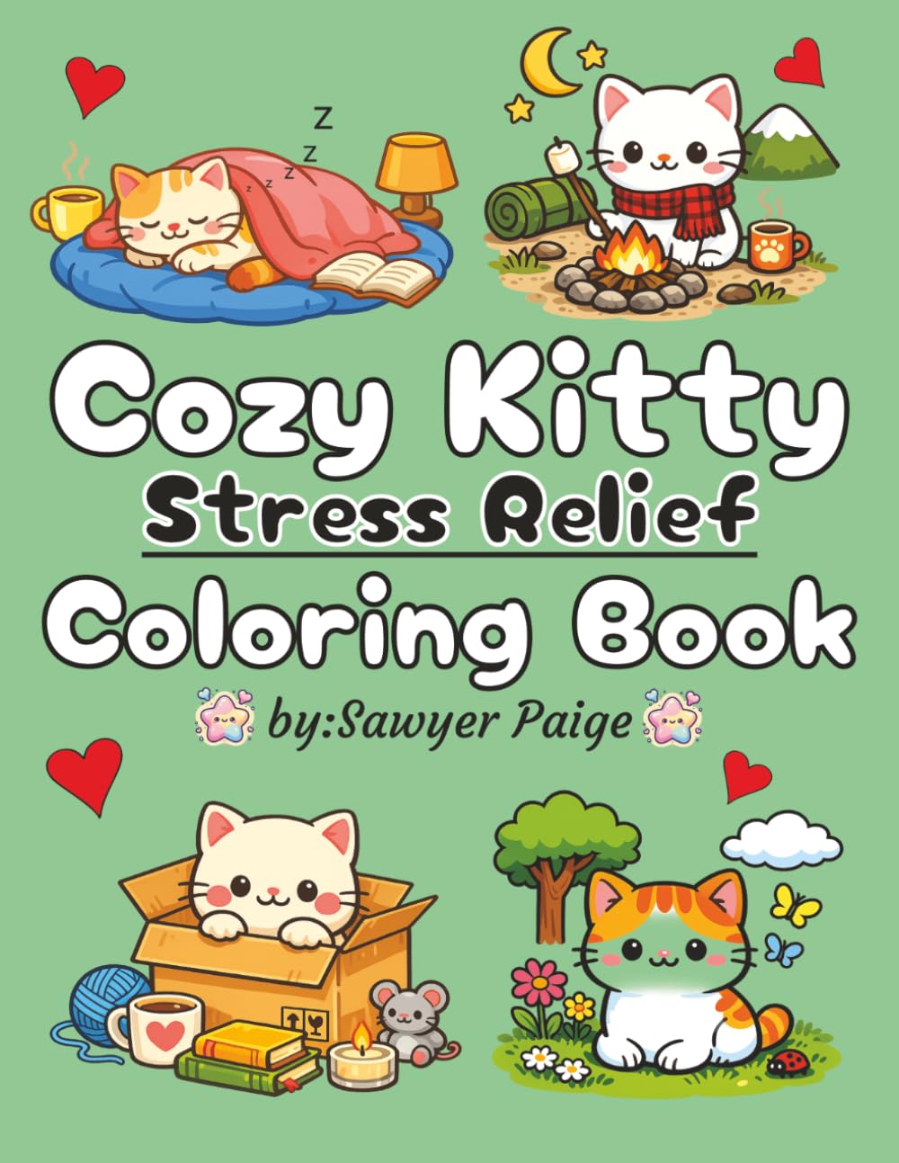 Cozy Kitty Stress Relief Coloring Book