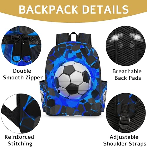 Miniatura 2 de Mochila infantil para niñas, niños y niñas preescolares, mochila para jardín de infantes, guardería, mochila escolar ligera para niños, Soccer,