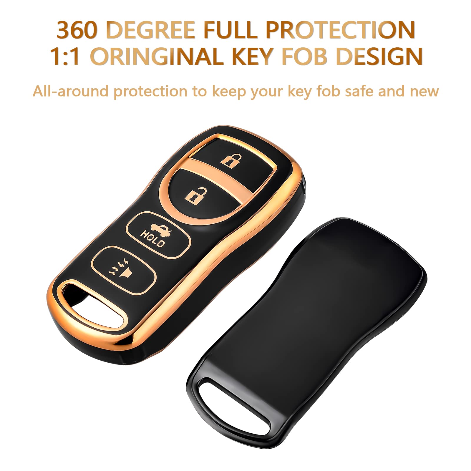 Funda Plegable Para Llave Remota Estilo Fibra De Carbono, 3 Botones