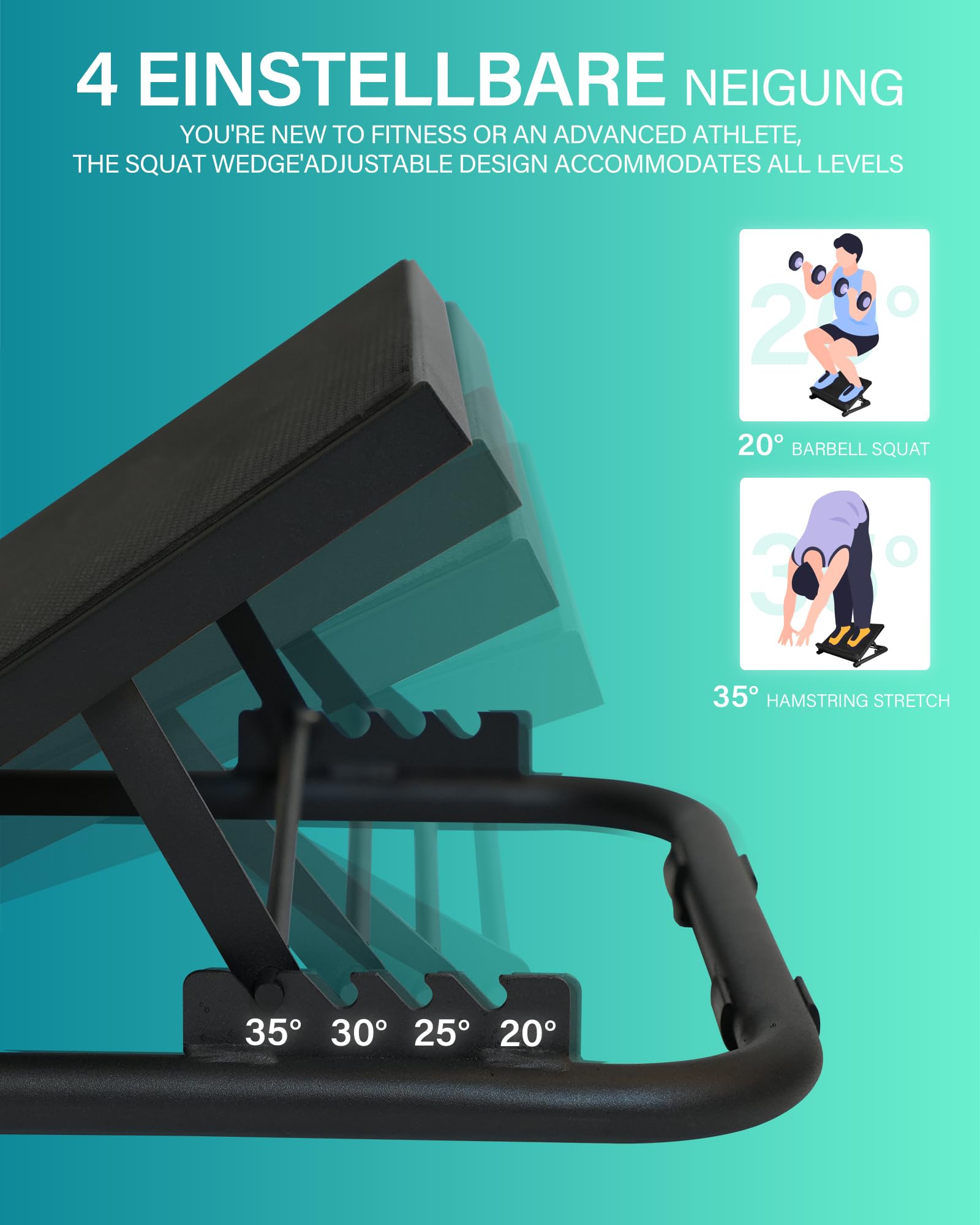 HVO Cuneo Per Squat Ramp: Stacchi Estensori Per Polpacci Antiscivolo slant board Block Tavola Propriocettiva Caviglia Quantità Di Tappo 2