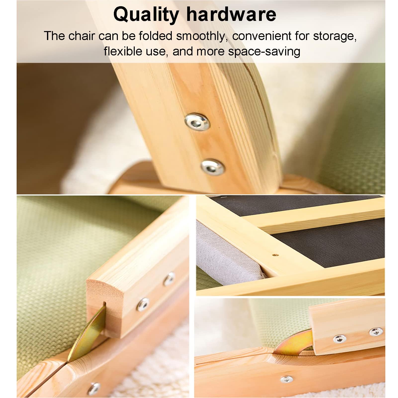 Tatami - Silla de meditación, plegable, estilo japonés, respaldo portátil sin patas para leer, muebles decorativos para relajarse