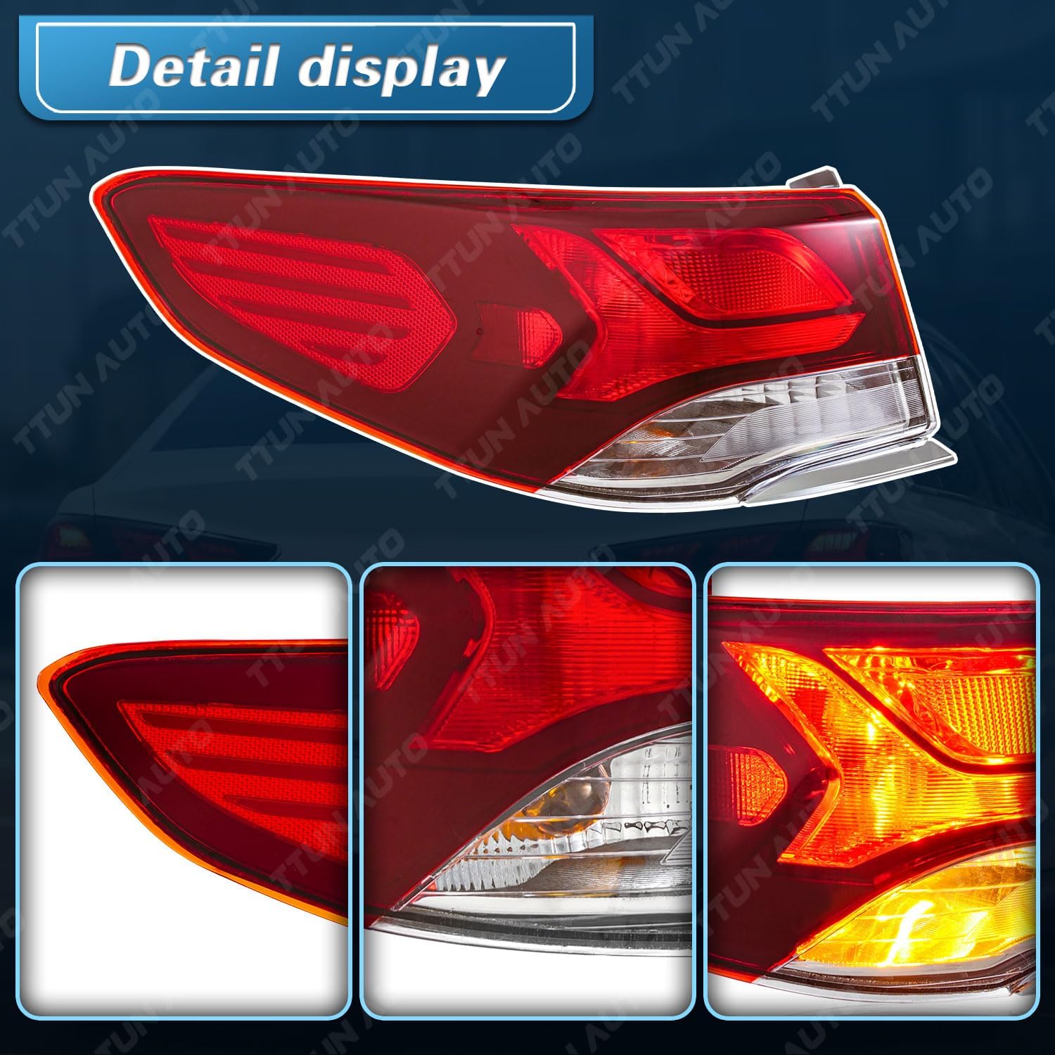 UPGRADE Compatible with 2018 2019 Hyundai Sonata Outer Tail Light with Halogen Bulbs 92403-C2500 HY2805153(Driver Side)