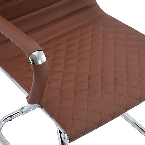 Miniatura 5 de Sillas de oficina para invitados, sillas de recepción, sillas de sala de espera, juego de 2 sillas de sala de conferencias con respaldo medio,