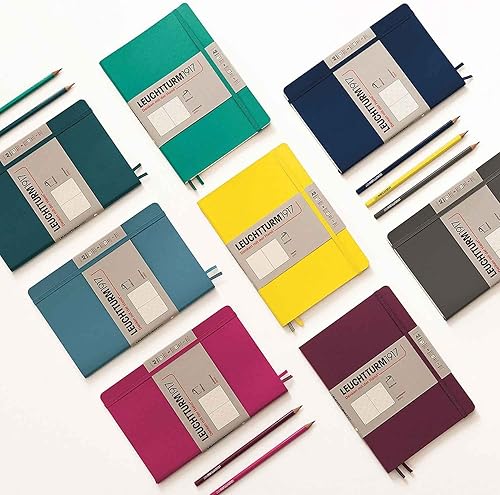 Vista 96 de LEUCHTTURM1917 - Cuaderno mediano A5 de tapa blanda, 123 páginas numeradas para escribir y llevar un diario (color azul océano, punteado)