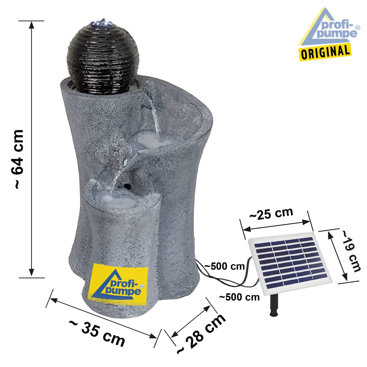 Fontana solare da giardino fontana decorativa fontana a spirale cascata con luce LED e batteria agli ioni di litio per giardino, laghetto da giardino, terrazza