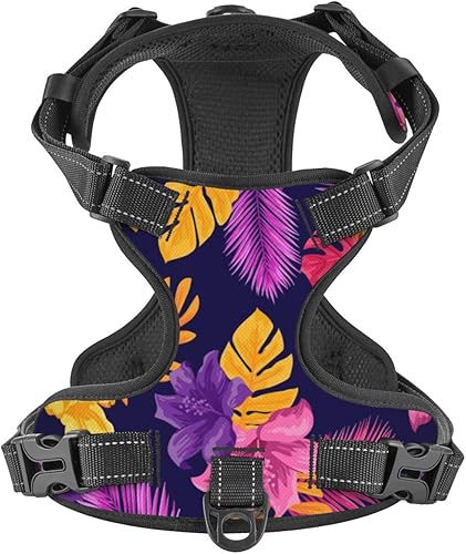 Miniatura 3 de Pet Supplies - Arnés para perro sin tirones, con 2 anillos laterales, reflectante, sin estrangulamiento, chaleco de malla Oxford para mascotas con