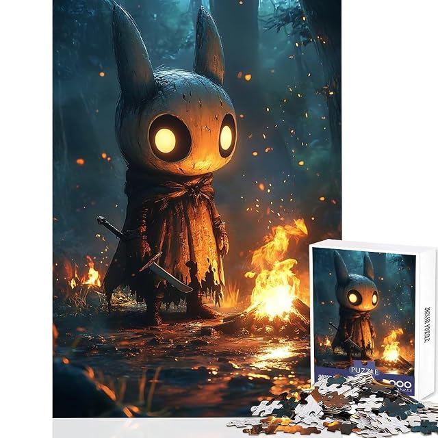 Rompecabezas de 1000 Piezas con Personajes de Hollow Knight diseñado por Fire Ideal para ejercitar la Mente…