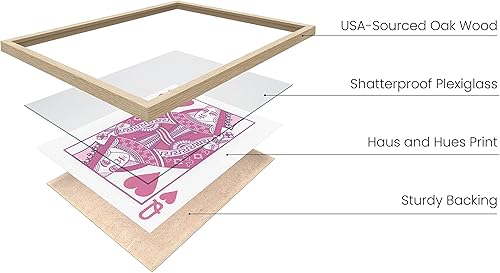 Miniatura 2 de Haus & Hues - Póster artístico rosa de la reina de corazones para decoración de pared de dormitorio, arte moderno rosa, póster rosa para