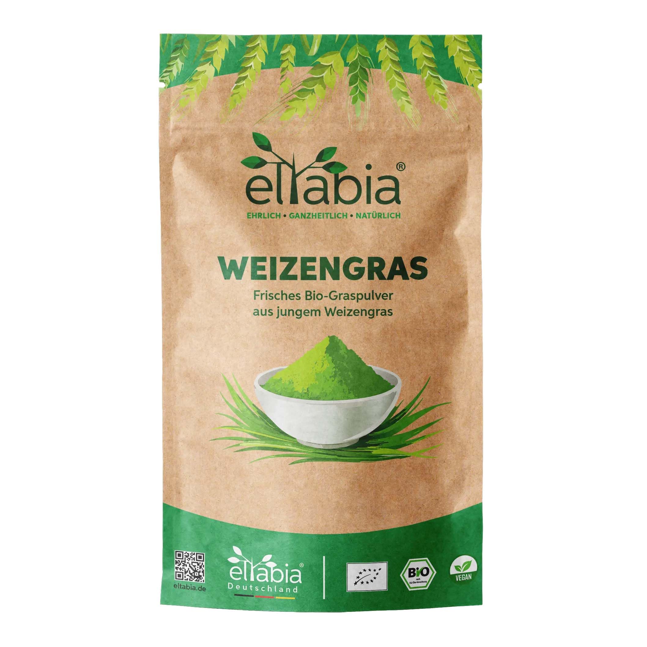 Polvo de hierba de trigo orgánico molido, 1 kg, hierba de trigo en polvo de cultivo alemán, 100% puro, sin aditivos (DE-ÖKO-007)