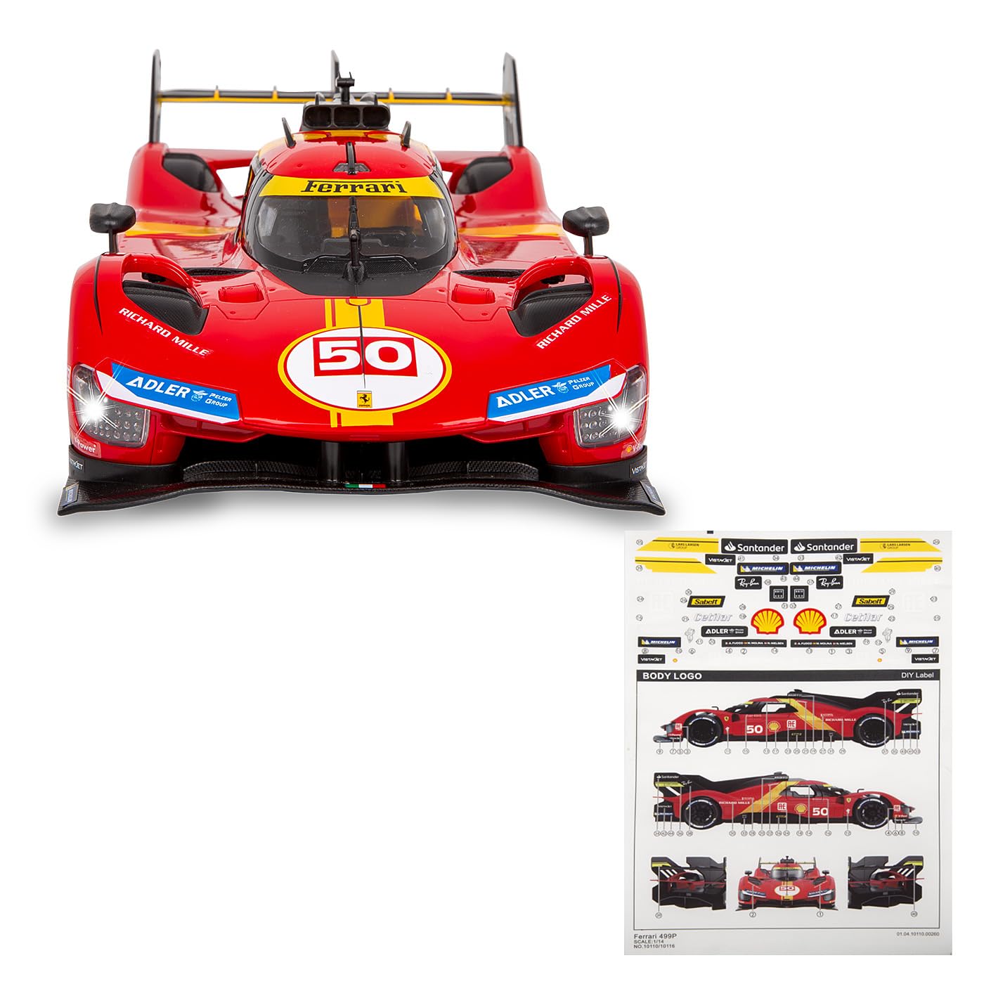 Jamara RC-Auto Ferrari 499P 1:14 rot 2,4GHz Tür manuell, im Maßstab 1