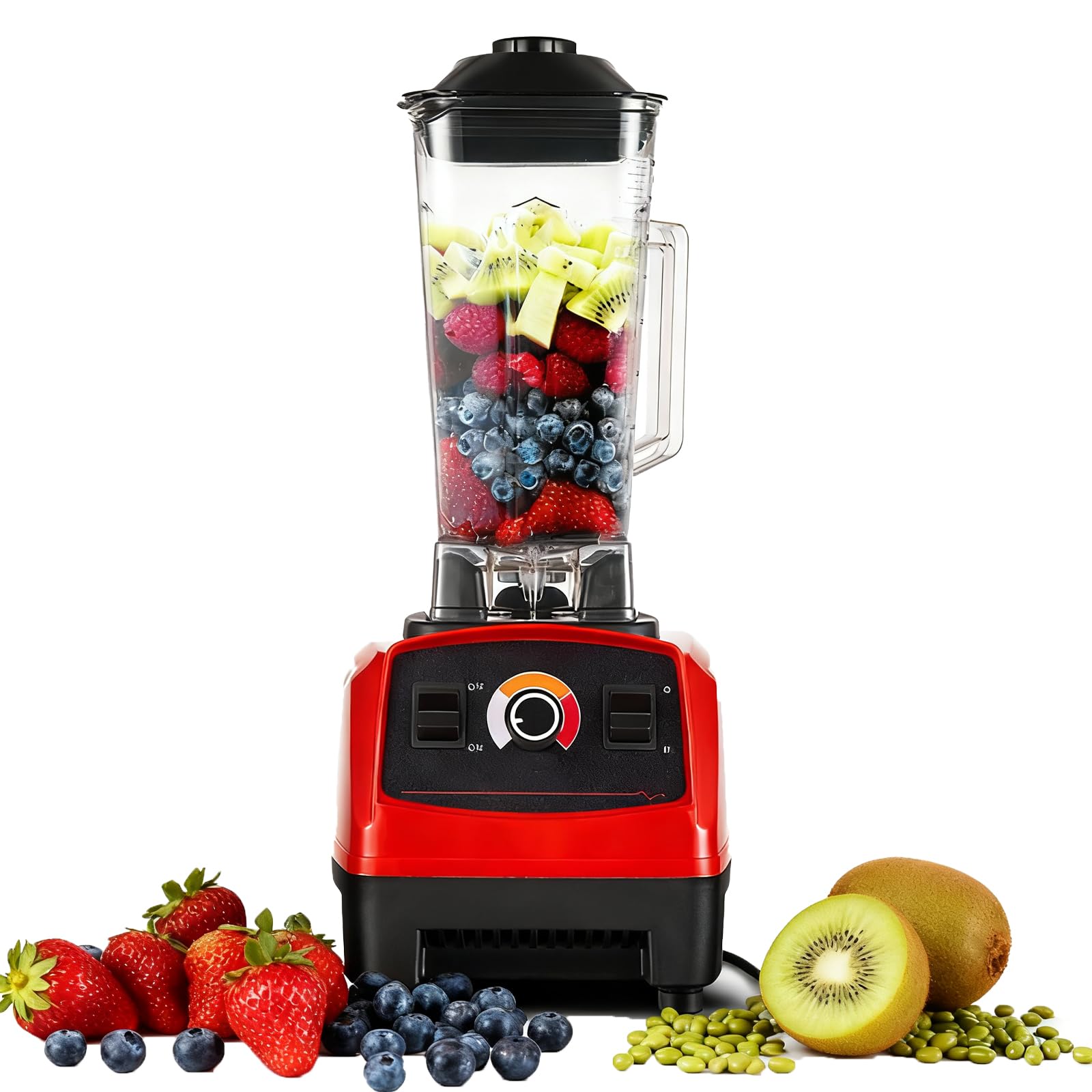 Frullatore multifunzionale 2 in 1, tazza grande da 2,0 litri, 3 velocità regolabili per frutta, noci e bevande