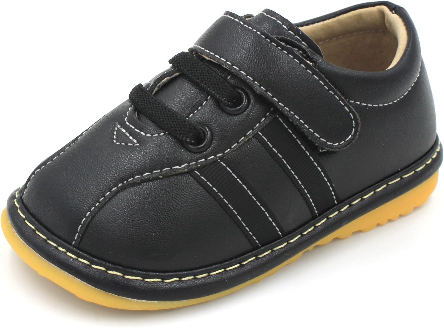 Little Mae's BoutiqueSneaker Squeaky Shoes for Toddler Boys, Ideal Toddler Walking Shoes with Removable Squeaker and Adjustable Strap - Flexible Sole Baby Shoes
