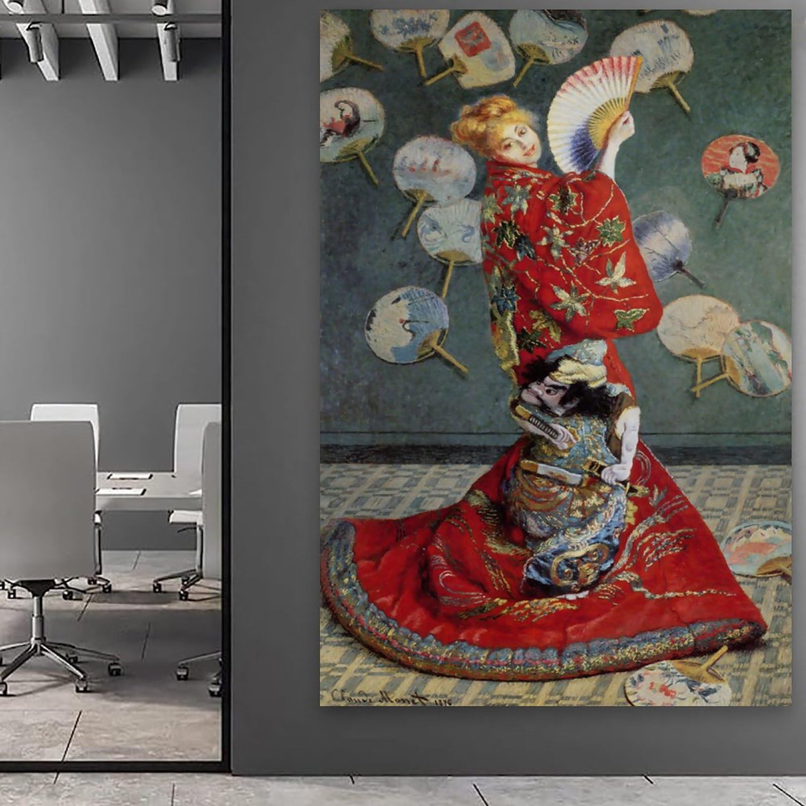 輸入雑貨　クロード・モネ作　『ラ・ジャポネーズ』　天然水晶石　クリスタルアート 輸入雑貨 クロード・モネ作 『ラ・ジャポネーズ』 天然水晶石