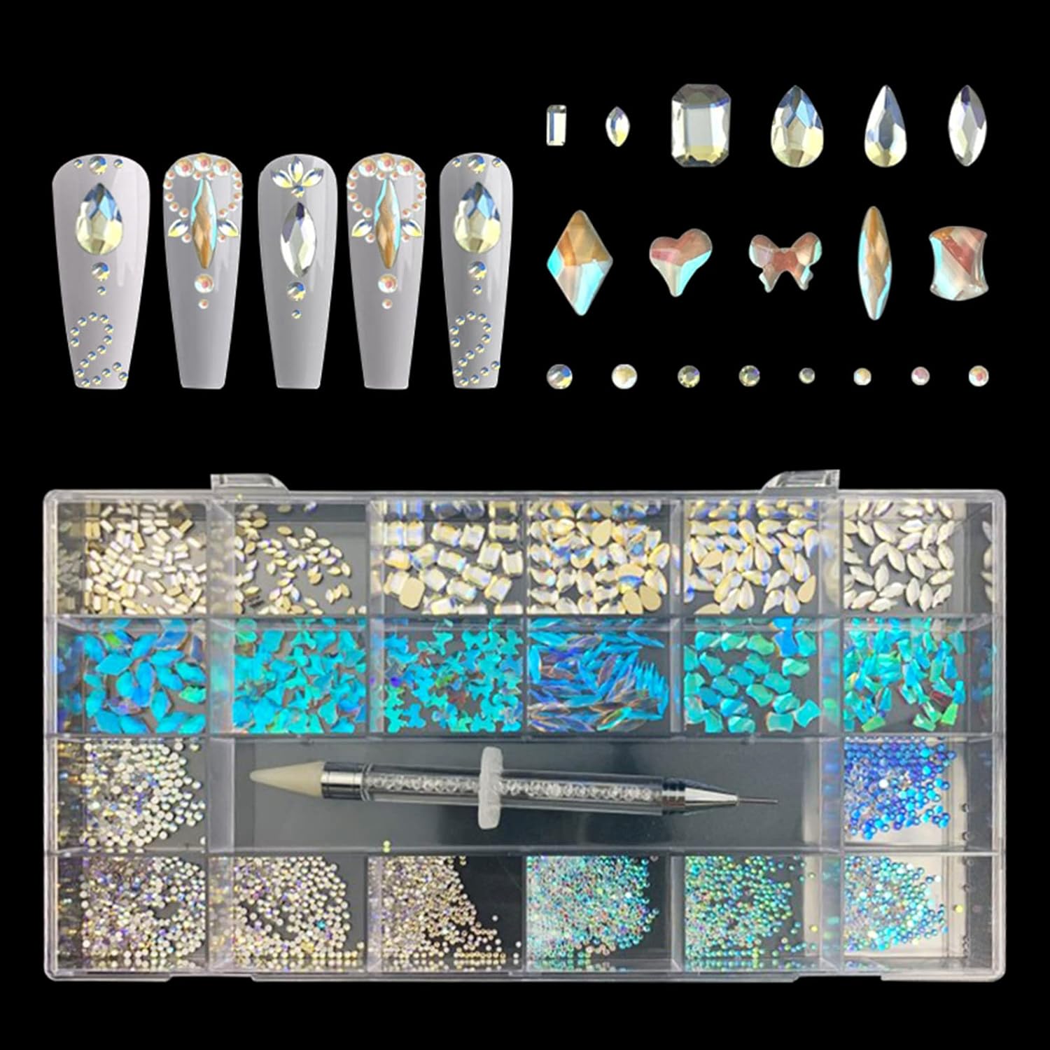 Rhinestones Set Flat Bottom Special-shaped Diamond Decorations Set For Nails