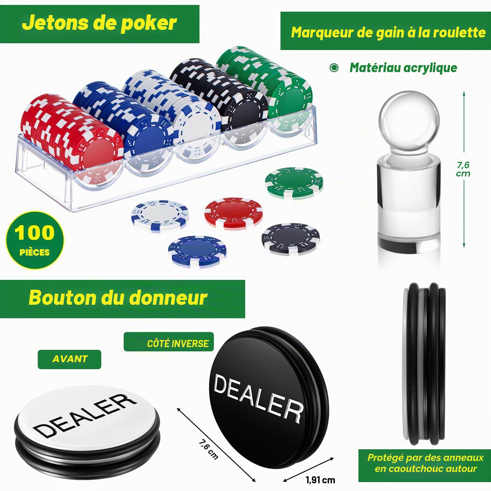 Lunmon L'ensemble de jeu de roulette comprend une roue de roulette en bois massif de 27,9 cm de 119,4 x 61 cm, un tapis de disposition portable en caoutchouc et un tapis de disposition de table 100