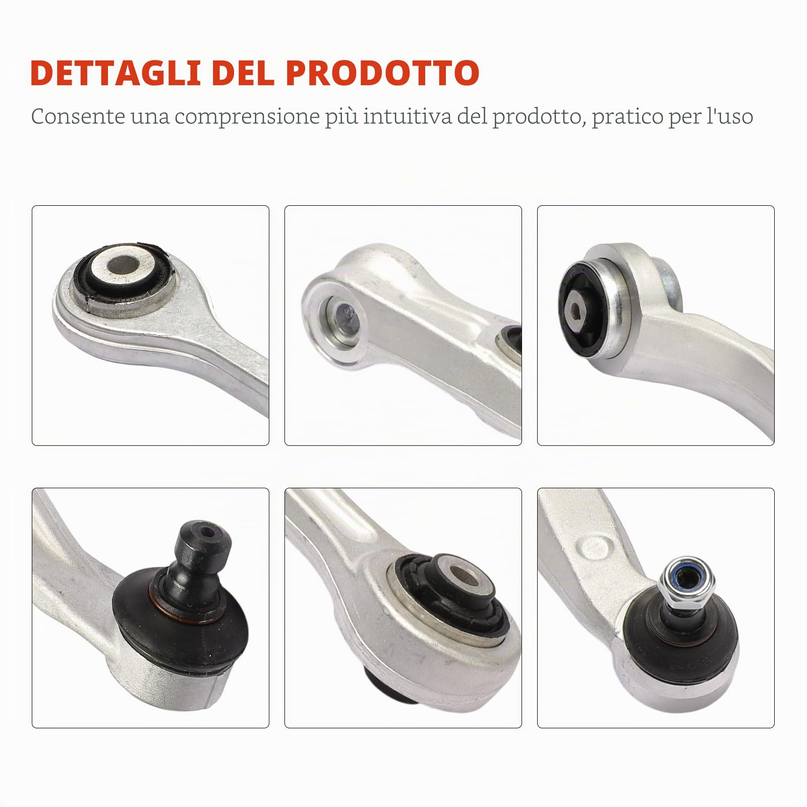 Frankberg Set di 10 bracci di controllo anteriori sinistro e destro | 8K0407505A; Compatibile con: A4 Avant 8K5, A4 Allroad 8 km, A5 Sportback 8TA, A5 8T3, Q5 8RB, A4 8K2, A5 Cabriolet 8F7