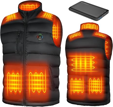 KOVNLO Heated Vest for Men With Battery Pack Included, Smart Controller with Lights-out Design, Electric Heated Jackets : Clothing, Shoes & Jewelry