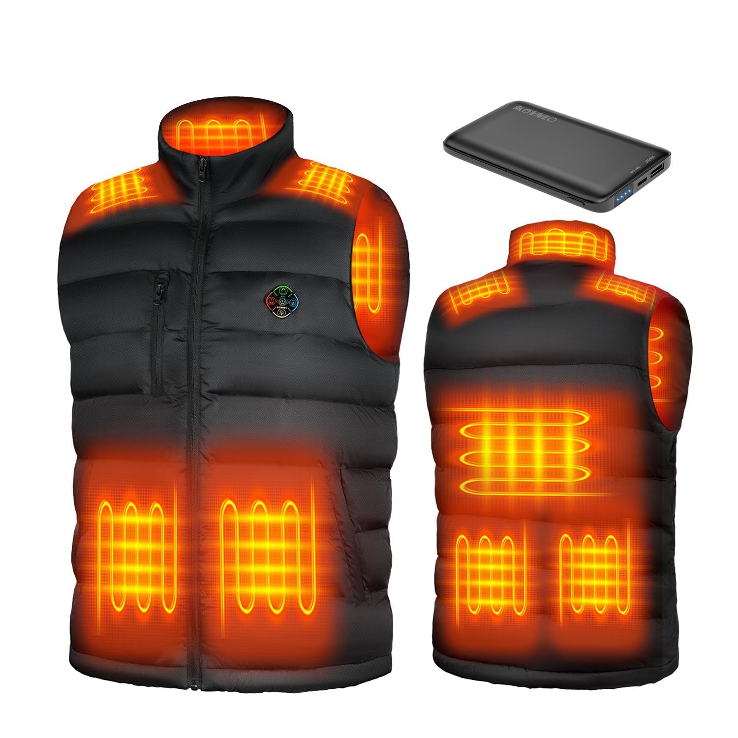KOVNLO Heated Vest for Men With Battery Pack Included Smart Controller with Lights-out Design Electric Heated Jackets