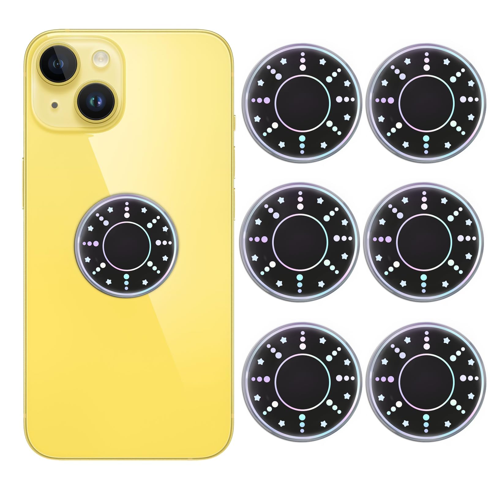6 Pieces Cell Phone Stickers Blockers Equipment Stickers Devices Accessories for Mobile Phones, Laptops Computers Black, JF-02