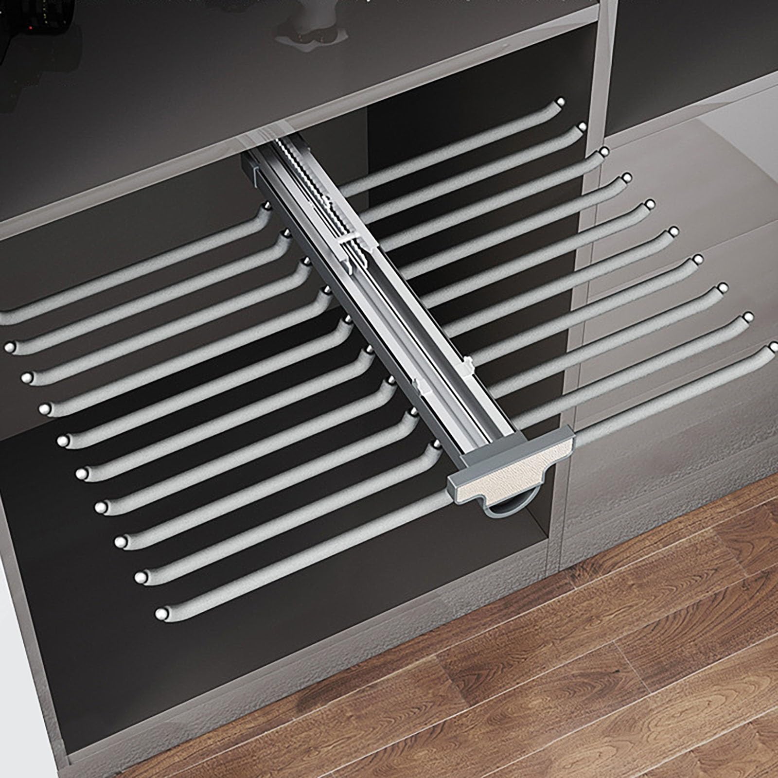 Rack de pantalon coulissant pour ne plus froisser vos vêtements dans l'armoire