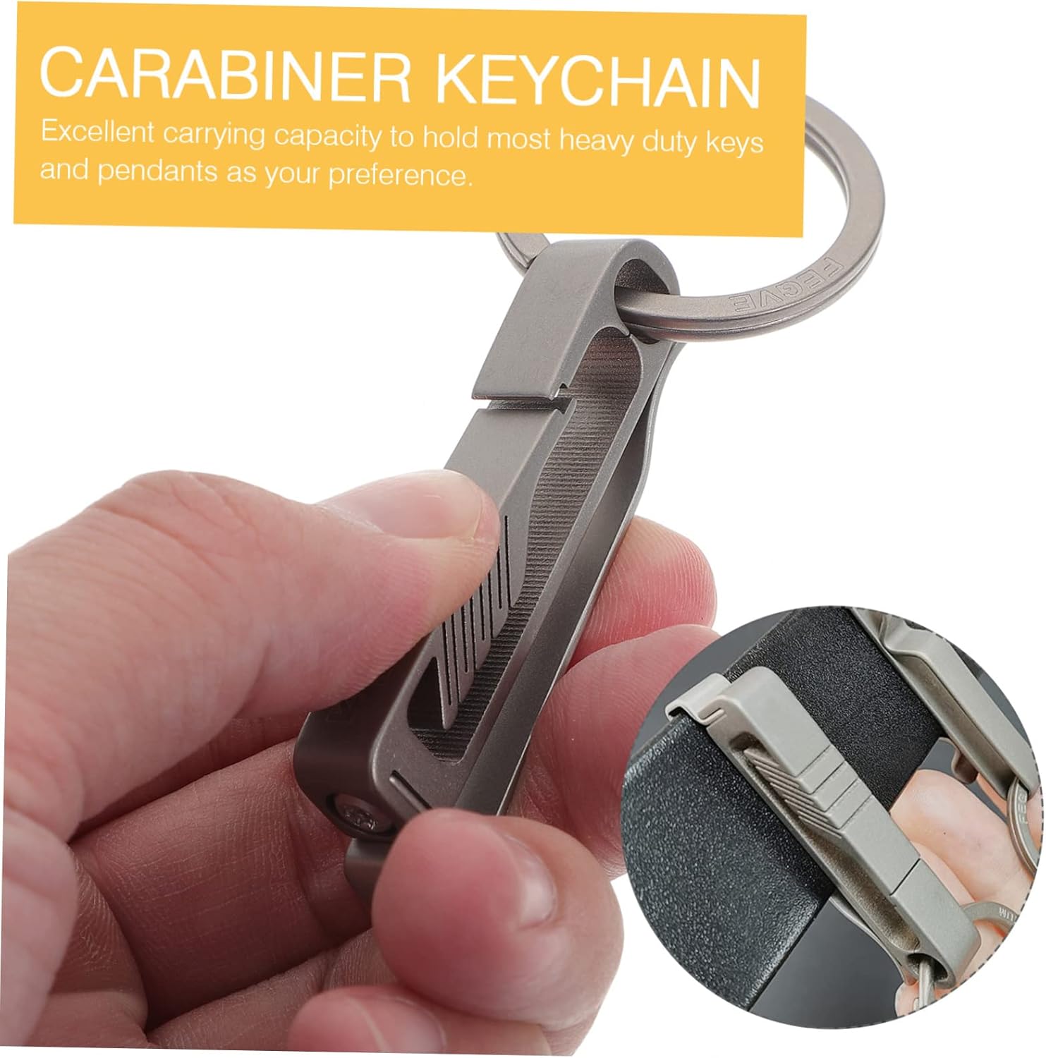 2pcs Belt Keychain Backpack Leash Locket Keychain Keychains for Men Belt Key Clip Carabiner Key Ring