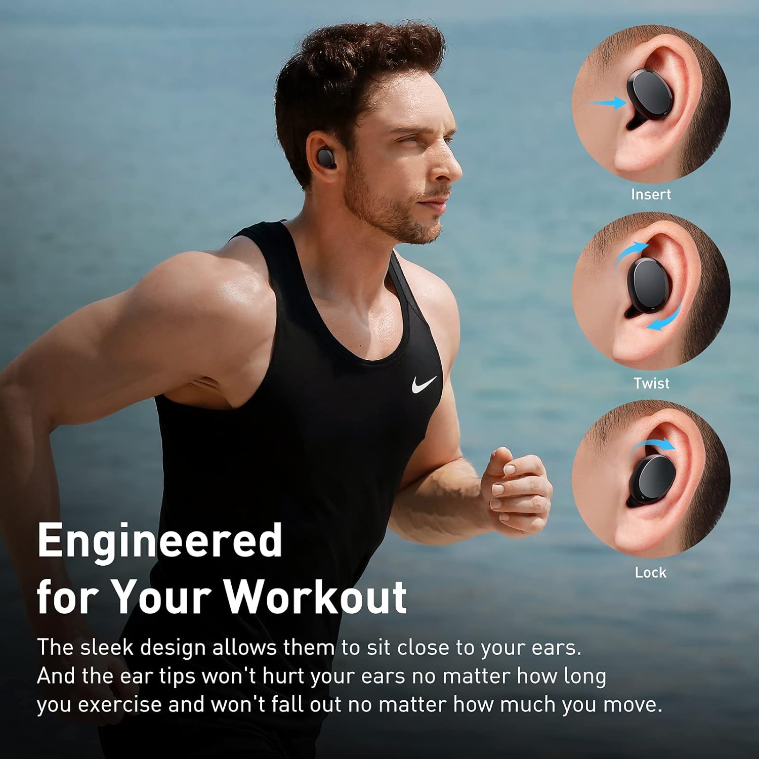 Diagram of Baseus W11 touch controls for music and calls