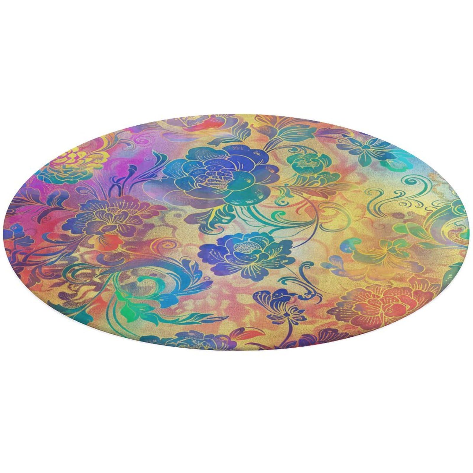Alfombra pequeña lavable de diseño floral para cocina y baño