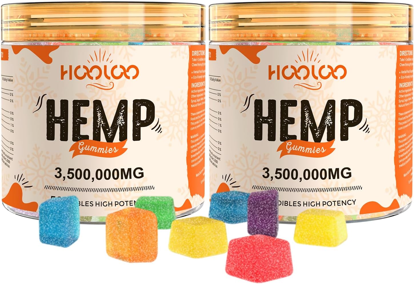Hemp Gummies Big Cubes Extra Strength for Bedtime Support