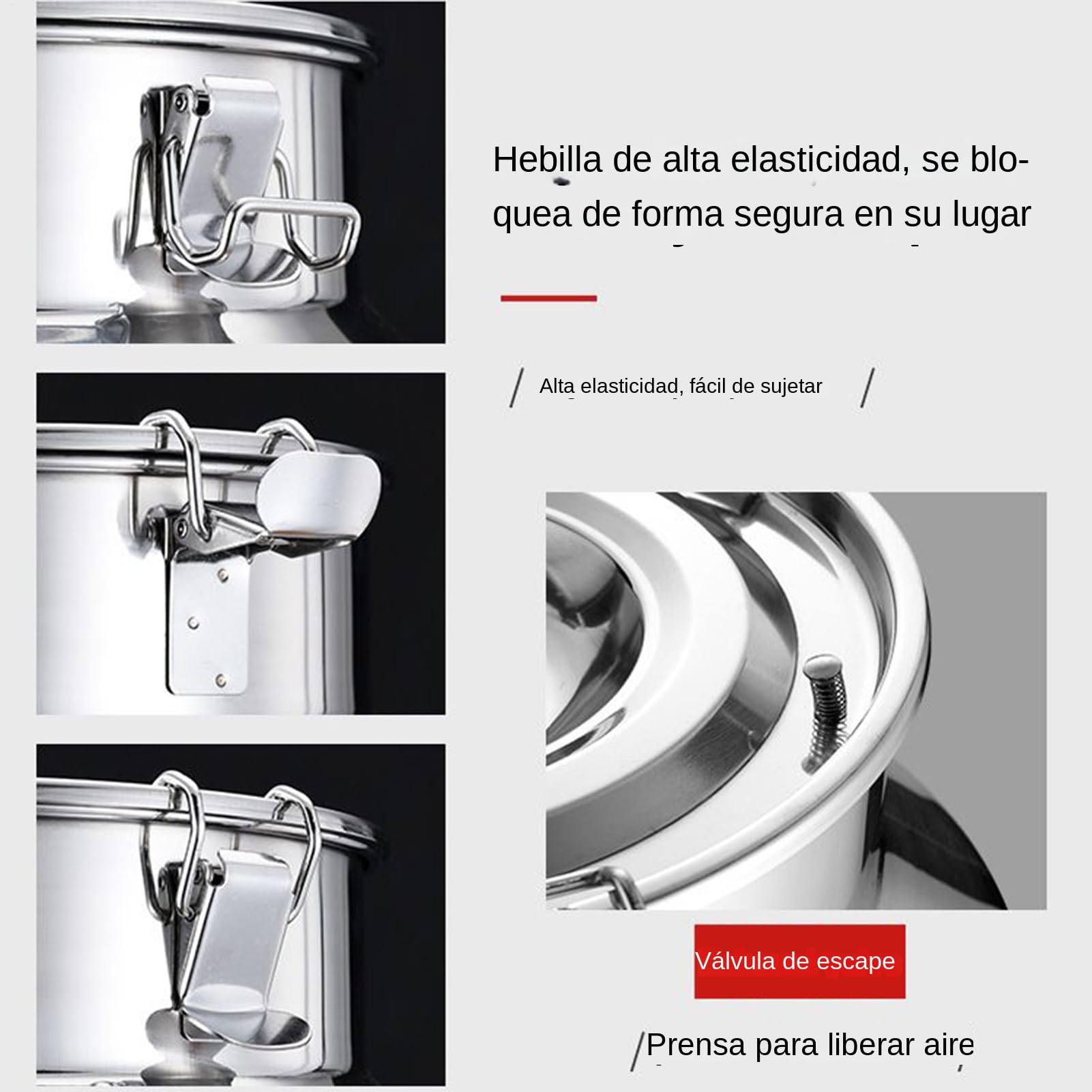 Recipiente De De Acero Inoxidable - 5L/9L/14L Utensilios De Cocina De Acero Inoxidable Herméticos Con Tapa,Bidón De Para Hogar Y Senderismo | Para Leche, Vino, Cerveza, Harina, Café, Azúcar,