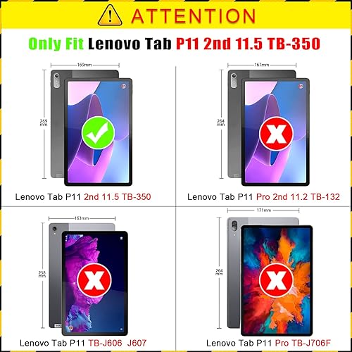 Miniatura 2 de Funda para Lenovo Tab P11 (2 generación) de 11.5 pulgadas 2023 TB-350FU, funda delgada y ligera para Lenovo Tab P11 2 generación Tablet TB-350XC, Cat