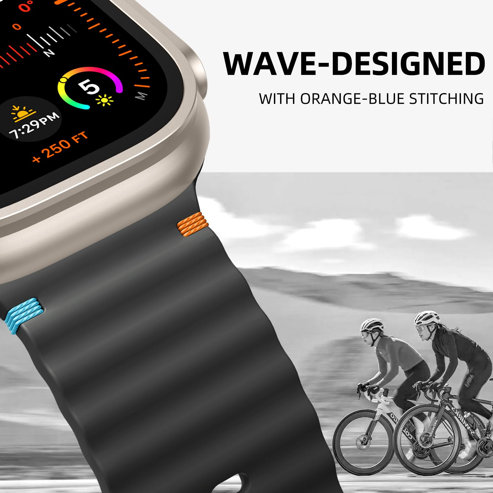 Netolo Sportowy pasek kompatybilny z Apple Watch 10, 46 mm, 44 mm, 45 mm, 49 mm, 42 mm, miękki silikon, zapasowy pasek kompatybilny z iWatch SE Series 10, 9, 8, 7, 6, 5, 4, 3, 2, 1, Ultra, dla