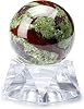 Jovivi 40mm Natural Dragon Blood Jasper Healing Crystal Gemstone Ball Divination Sphere Sculpture Figurine with Acrylic Stand
