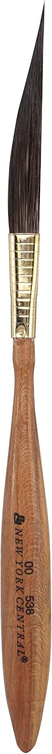 New York Central Dagger Striper Paintbrush - Natural Blue Squirrel Hair Bristles for Watercolor, Oil Paint, Acrylic, Gouache - 2" Cedar Handle - 538#2X0