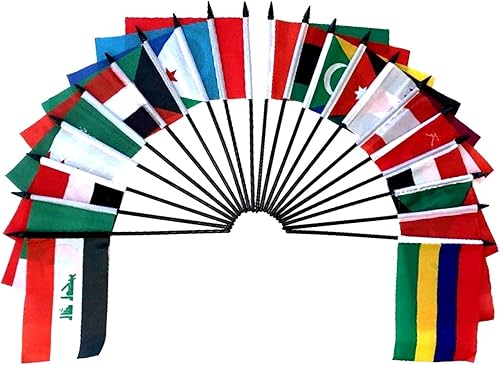 Miniatura 9 de Liga árabe World Bandera Set con bases -- 21poliéster 4"x6" Banderas Bandera de, uno para cada país en la Liga árabe, 4x 6miniatura computadora &