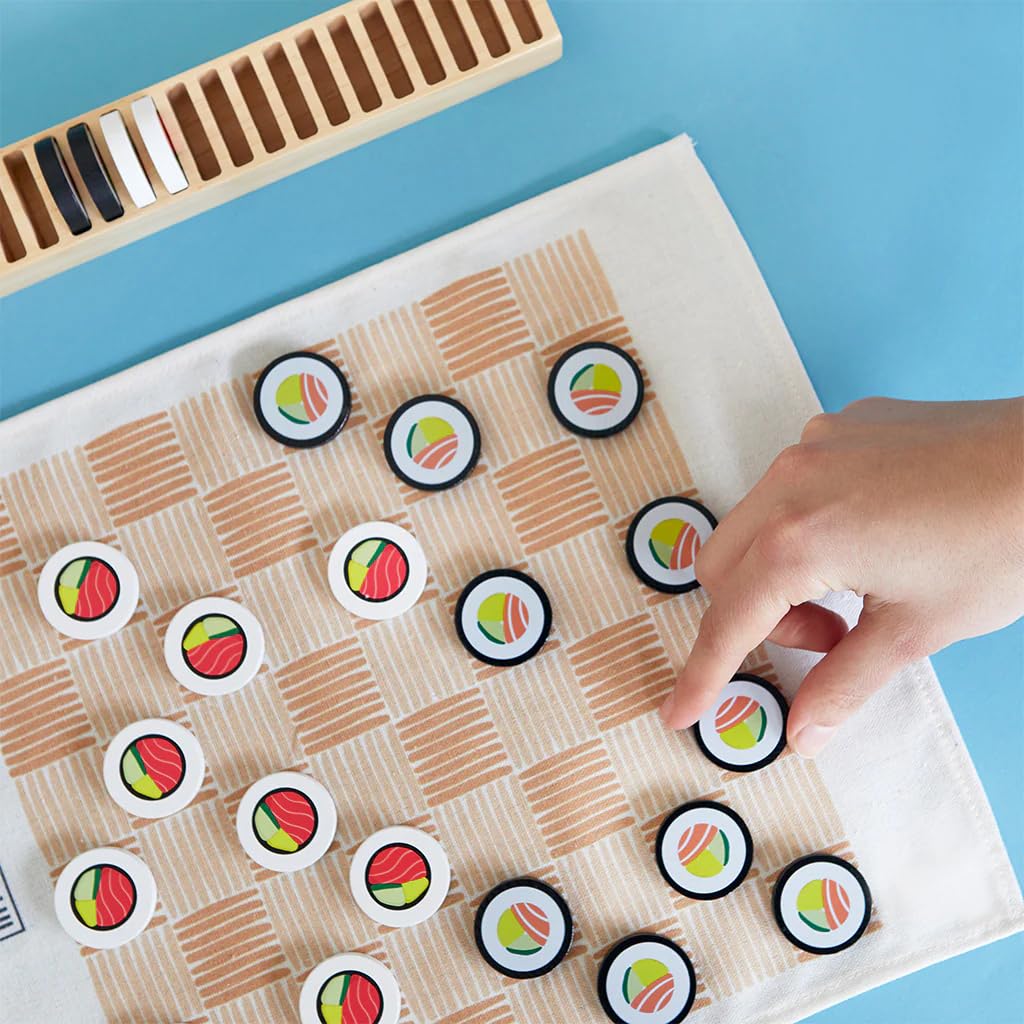 Balvi Jeu de Dames Damakis Jeu de Dames Classique avec Un Design Original inspiré des Sushis Bois