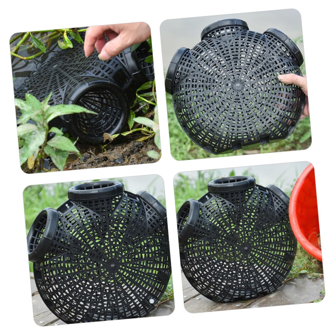 BESPORTBLE Trappola da Pesca Portatile per Gamberi e Granchi in Plastica Resistente, Set da 2 Pezzi Rete Staccabile, Adatta Ad Acqua Dolci e Salate per attività di Pesca all’Aperto