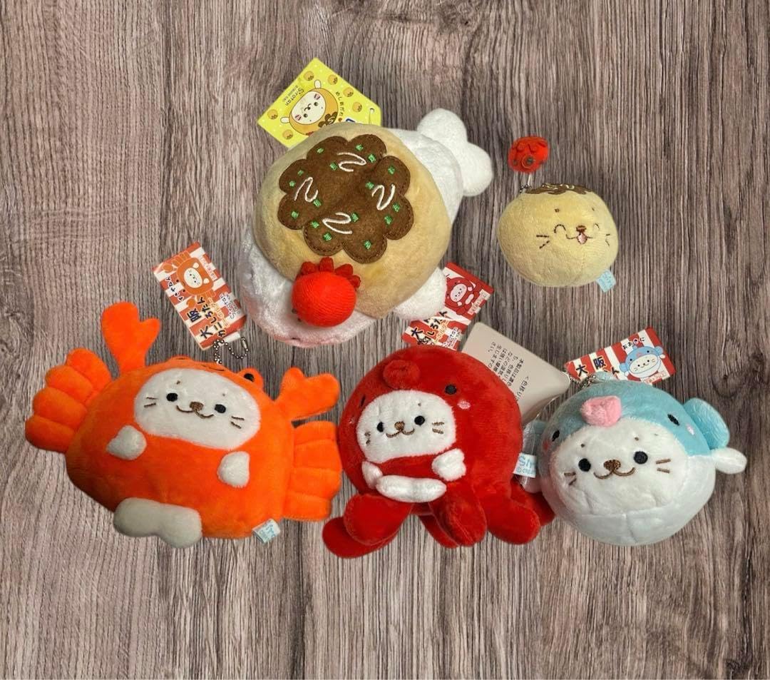 しろたん 大阪 ぬいぐるみキーホルダー たこ焼き2種タコ カニ