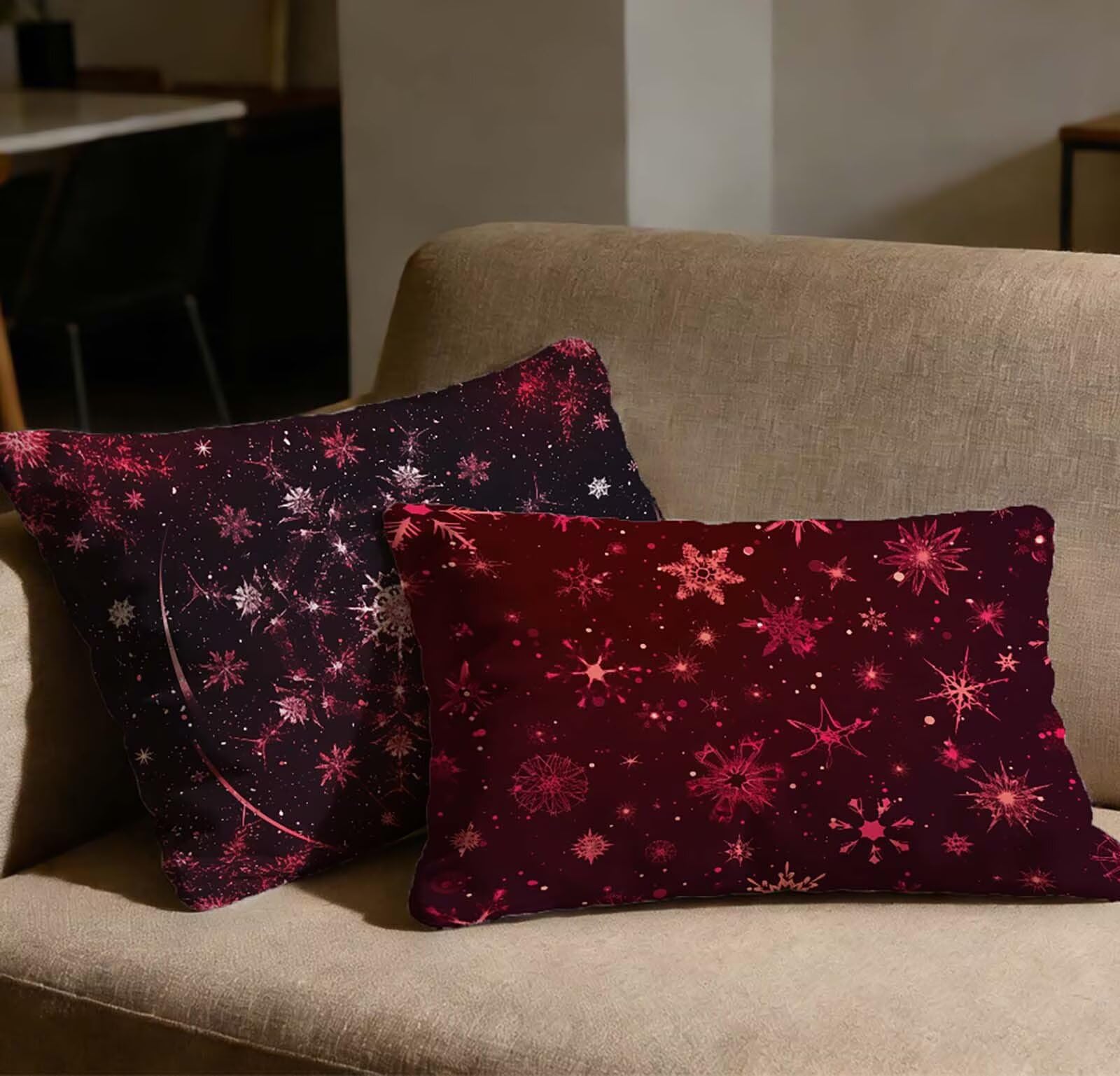 Taie Oreiller 40x80 Velours Housse Coussin Bordeaux Lit
