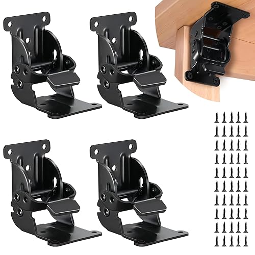 CZC HOME 4 Pack Folding Table Leg Brackets with Self-Locking,