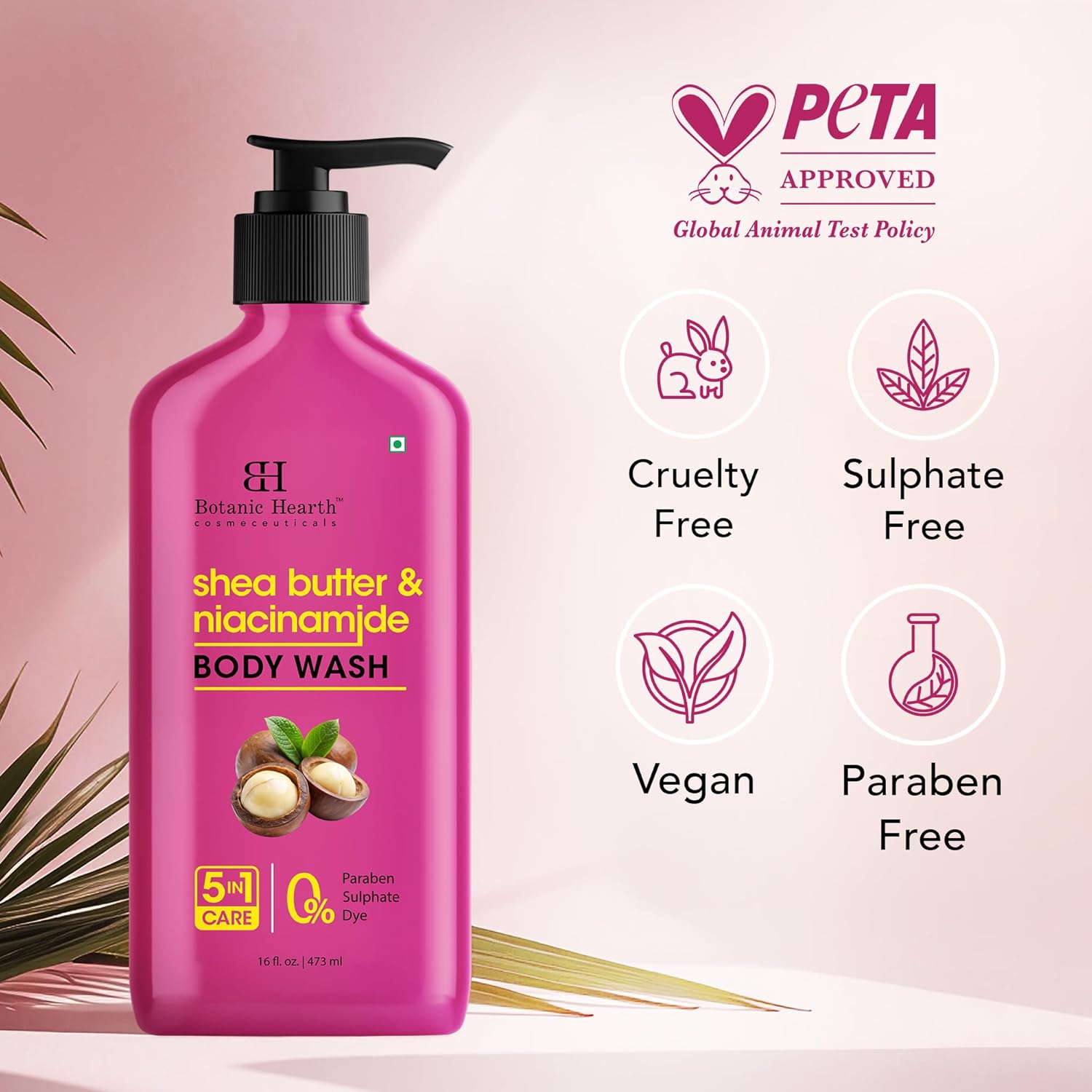 Botanic Hearth Shea Butter & Niacinamide Body Wash – Deeply Nourishing & Renewing Hydrating Shower Gel, Gentle Cleanser, Sulfate & Paraben Free – 16 fl oz - Image 3