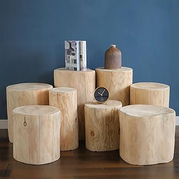 完売　天然樫の木で作成【森を感じられる切り株台】ミニテーブル/切り株椅子 71unSa2VBML._AC_UF350,