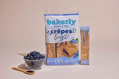 Miniatura 4 de Bakerly Paquete variado de crepes rellenos para llevar, 72 aperitivos franceses listos para comer, 4 sabores avellana de chocolate, fresa, arándano,