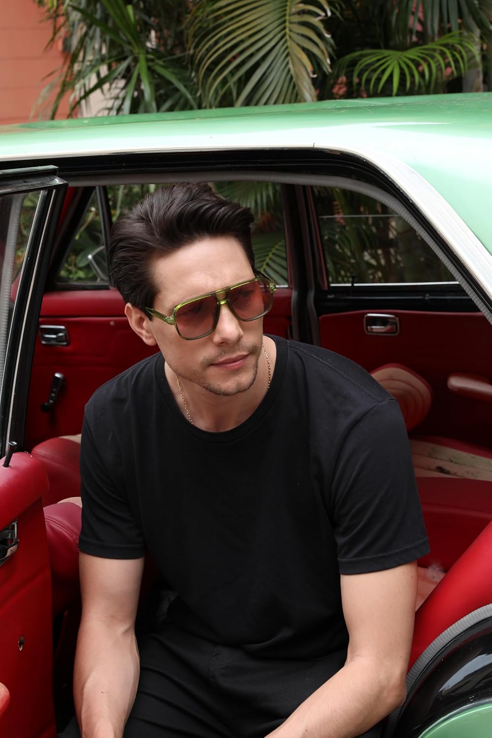 FEISEDY Retro Square Aviator Sunglasses Women Men 70s Vintage Trendy Plastic Frame Sun Glasses B4158 - Image 5