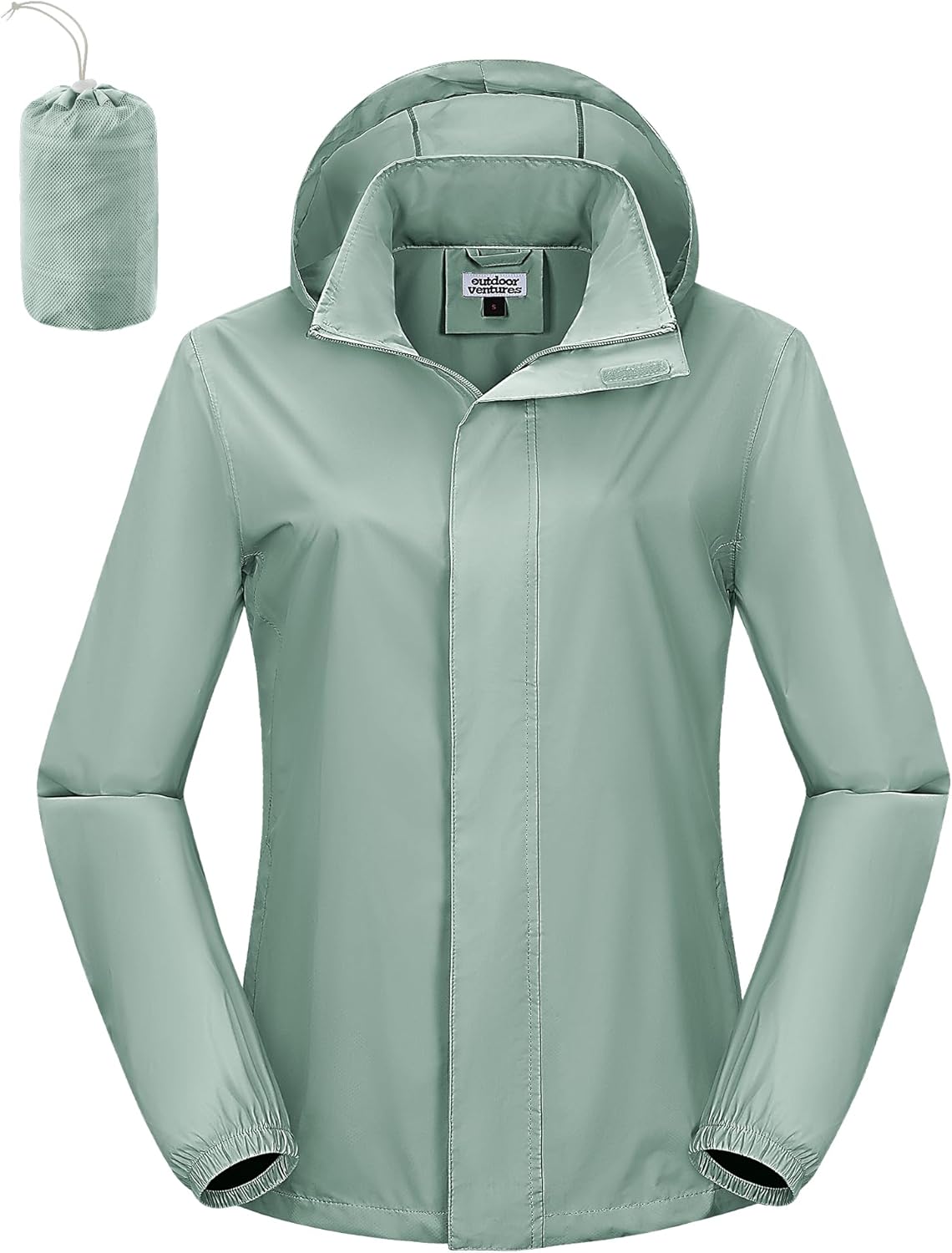 Outdoor Ventures Women's Rain Jacket Lightweight Packable Waterproof Rain Coat with Hood for Travel Golf Hiking Windbreaker