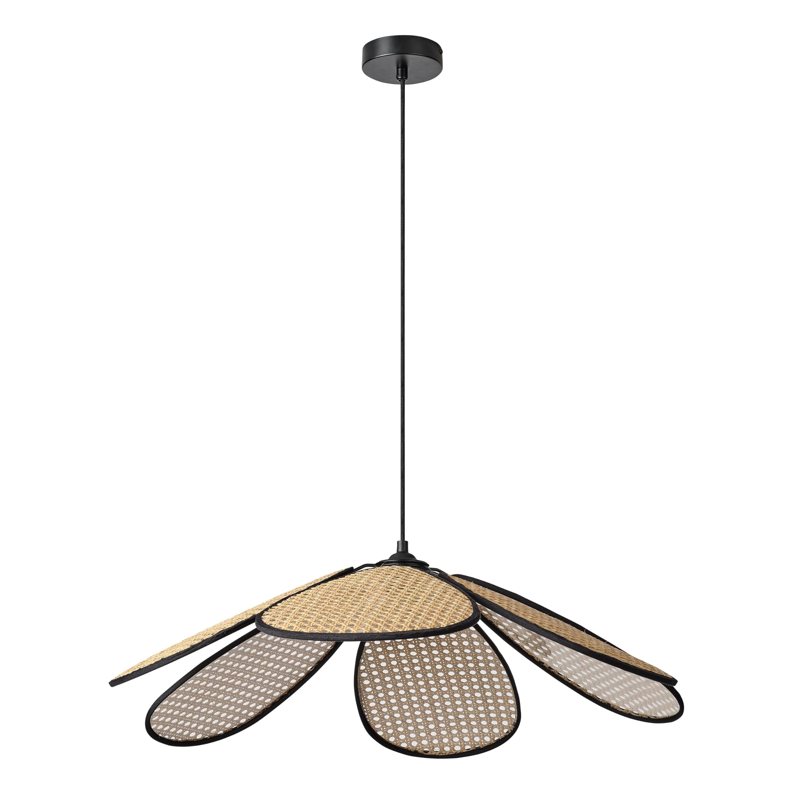 OSRAM Decor Rattan Daisy Pendant Light 690mm E27 Brown, Rattan, Metal, Natural, for Dining Room and Living Room