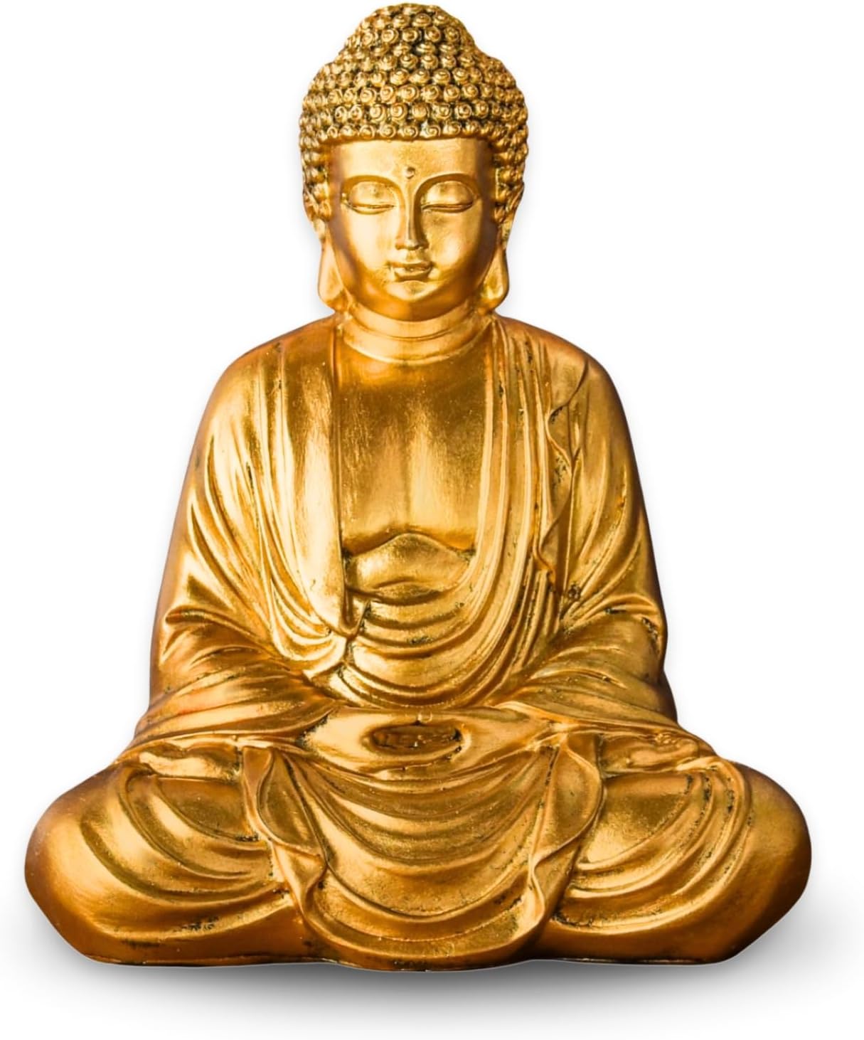Zen'Light Gold Meditation Buddha Statue – Zen and Feng Shui Decoration – Bring a Soothing and Relaxing Atmosphere to Your Home – Lucky Charm Statue Gold – Height: 20 cm