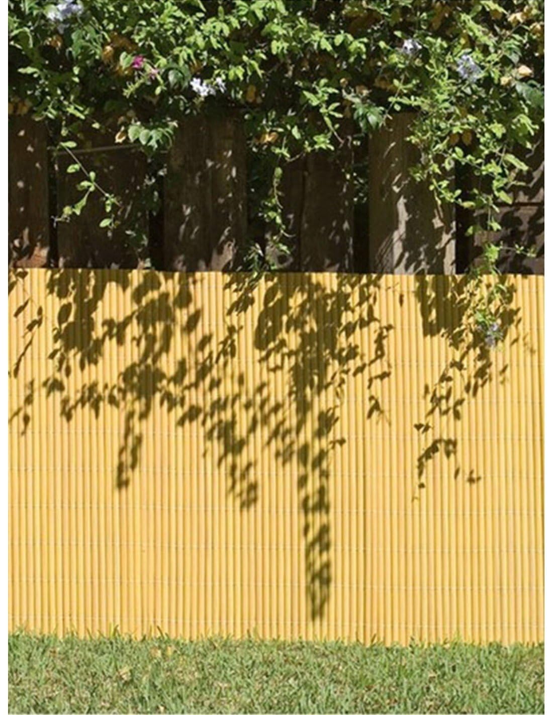 Jardin202 Cañizo PVC Doble Cara 1400gr/m² | Valla ocultación | Resistente a Rayos UV | Bridas Fijación Incluidas | 2x3m (Caña)