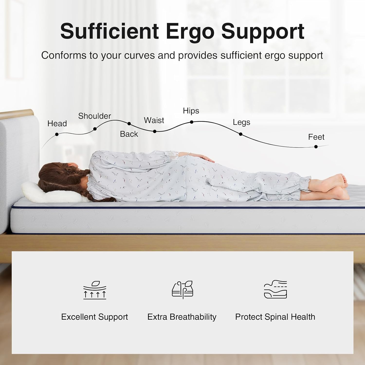 Novilla 8 inch Full Size Mattress, Foam and Spring Hybrid Full Mattress with Adaptive Foam for Pressure Relieving & Breathable Comfort, CertiPUR-US Certified-Ideal for Youth & Guest Rooms