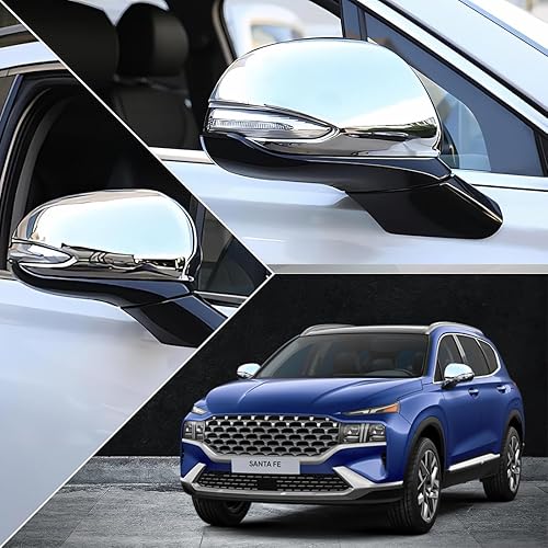 Miniatura 4 de Tapa de cubierta de espejo retrovisor exterior para Hyundai Santa Fe 2019 2020 2021 2022 2023 - ABS Silver Sport Interior Accesorios